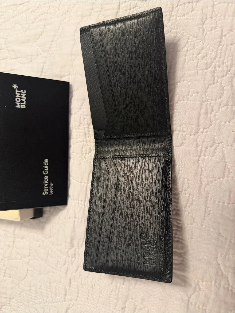 Montblanc Black Leather Card & Key Holder with Signature Emblem
